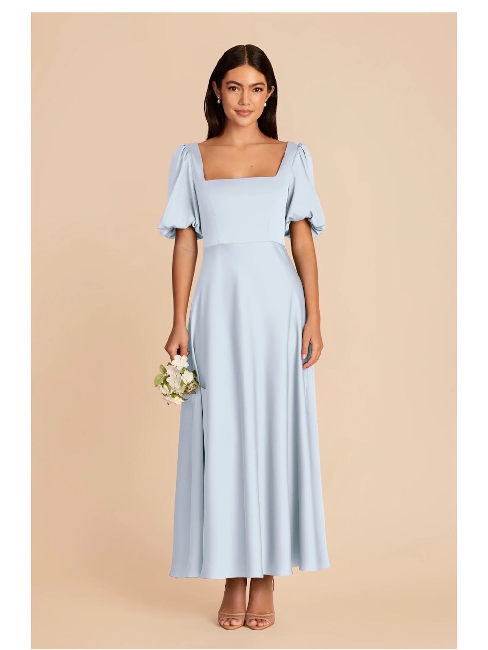 Birdy Grey Powder Blue Square Neck Maxi Dress